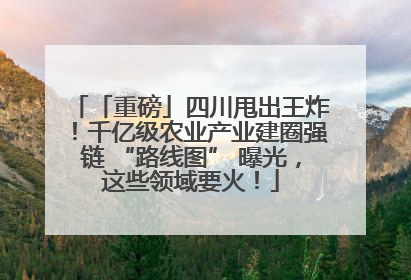 「重磅」四川甩出王炸！千亿级农业产业建圈强链 “路线图” 曝光，这些领域要火！