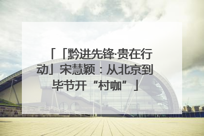 「黔进先锋·贵在行动」宋慧颖：从北京到毕节开“村咖”