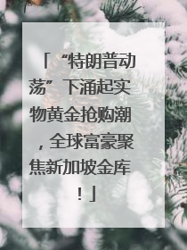 “特朗普动荡”下涌起实物黄金抢购潮，全球富豪聚焦新加坡金库！