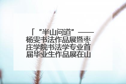 “半山问道”——杨雯书法作品展暨枣庄学院书法学专业首届毕业生作品展在山东省文化馆开幕