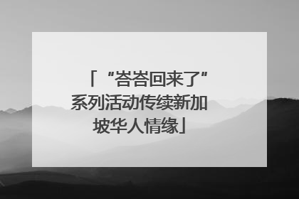 “峇峇回来了”系列活动传续新加坡华人情缘