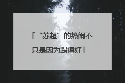 “苏超”的热闹不只是因为踢得好
