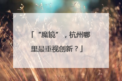 “魔镜”，杭州哪里最重视创新？