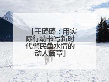 王璐璐：用实际行动书写新时代警民鱼水情的动人篇章