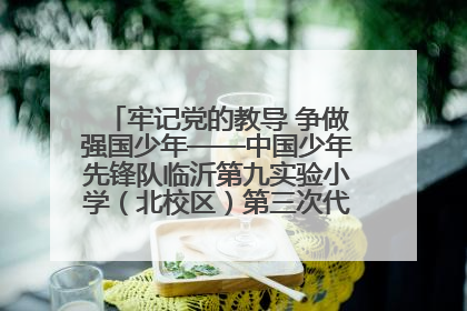 牢记党的教导 争做强国少年——中国少年先锋队临沂第九实验小学（北校区）第三次代表大会胜利召开