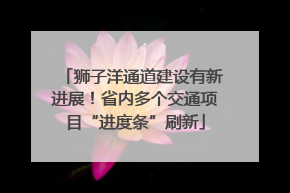 狮子洋通道建设有新进展！省内多个交通项目“进度条”刷新