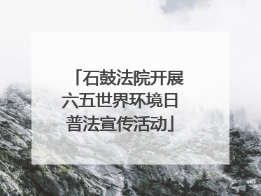 石鼓法院开展六五世界环境日普法宣传活动