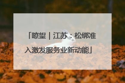 瞭望｜江苏：松绑准入激发服务业新动能