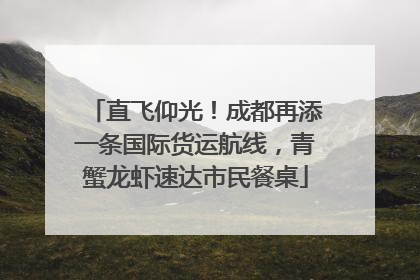 直飞仰光！成都再添一条国际货运航线，青蟹龙虾速达市民餐桌