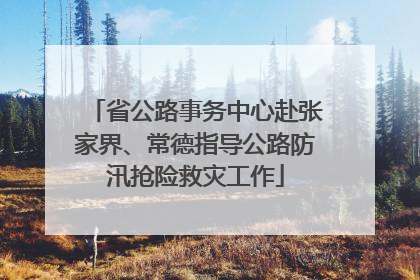 省公路事务中心赴张家界、常德指导公路防汛抢险救灾工作
