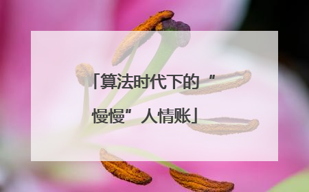 算法时代下的“慢慢”人情账