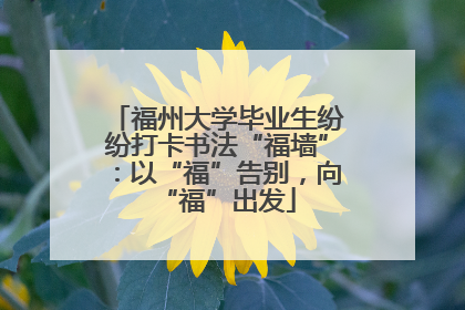 福州大学毕业生纷纷打卡书法“福墙”：以“福”告别，向“福”出发
