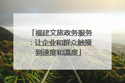 福建文旅政务服务：让企业和群众触摸到速度和温度