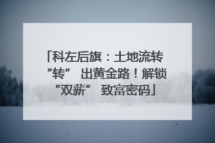 科左后旗：土地流转 “转” 出黄金路！解锁 “双薪” 致富密码