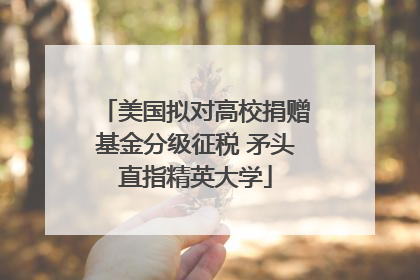美国拟对高校捐赠基金分级征税 矛头直指精英大学