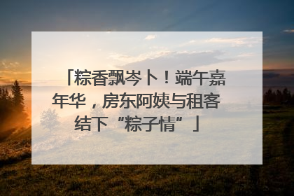 粽香飘岑卜！端午嘉年华，房东阿姨与租客结下“粽子情”