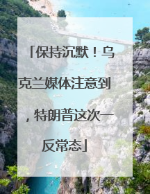 保持沉默！乌克兰媒体注意到，特朗普这次一反常态