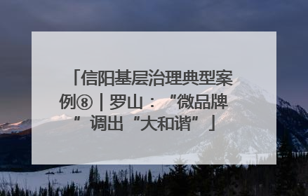 信阳基层治理典型案例⑧｜罗山：“微品牌”调出“大和谐”