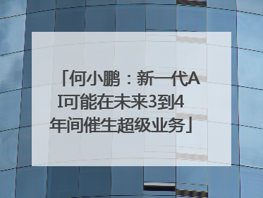 何小鹏：新一代AI可能在未来3到4年间催生超级业务