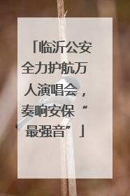 临沂公安全力护航万人演唱会，奏响安保“最强音”
