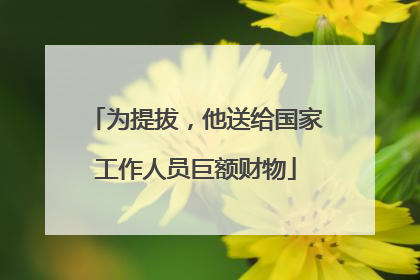 为提拔，他送给国家工作人员巨额财物