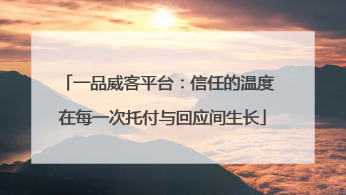 一品威客平台：信任的温度 在每一次托付与回应间生长