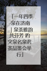 一年四季·泉在济南｜泉茶雅韵共芬芳 趵突泉名泉茗茶品鉴会举行