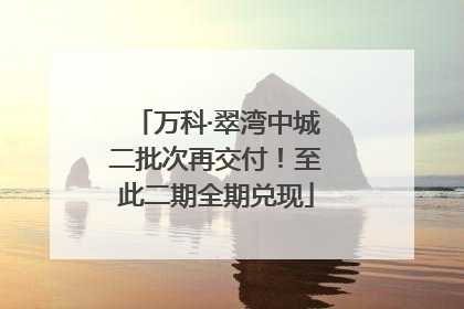 万科·翠湾中城二批次再交付！至此二期全期兑现