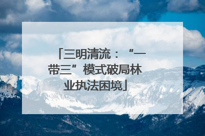 三明清流：“一带三”模式破局林业执法困境