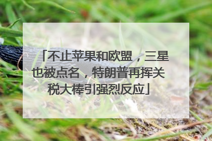 不止苹果和欧盟，三星也被点名，特朗普再挥关税大棒引强烈反应