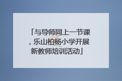 与导师同上一节课，乐山柏杨小学开展新教师培训活动