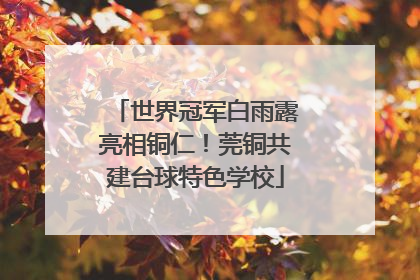 世界冠军白雨露亮相铜仁！莞铜共建台球特色学校