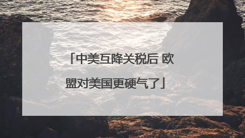 中美互降关税后 欧盟对美国更硬气了