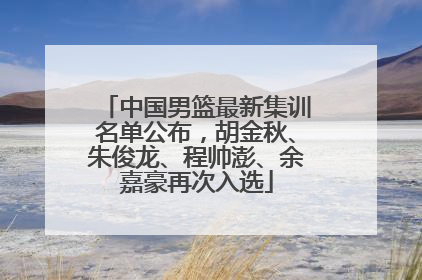 中国男篮最新集训名单公布，胡金秋、朱俊龙、程帅澎、余嘉豪再次入选