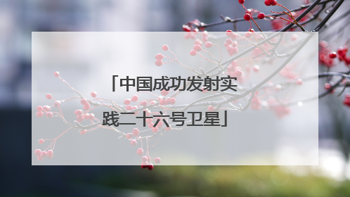 中国成功发射实践二十六号卫星