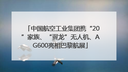 中国航空工业集团携“20”家族、“翼龙”无人机、AG600亮相巴黎航展
