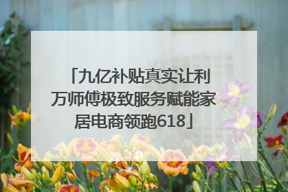 九亿补贴真实让利 万师傅极致服务赋能家居电商领跑618