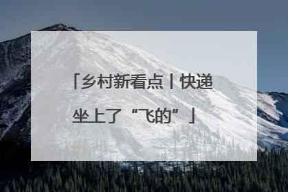 乡村新看点丨快递坐上了“飞的”