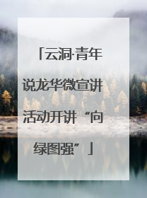 云洞·青年说龙华微宣讲活动开讲“向绿图强”