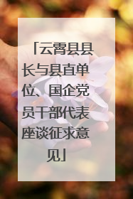 云霄县县长与县直单位、国企党员干部代表座谈征求意见