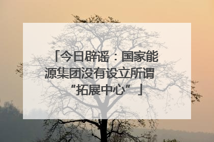 今日辟谣：国家能源集团没有设立所谓“拓展中心”