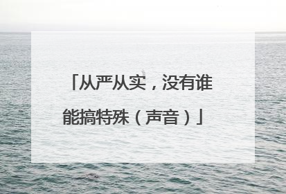 从严从实,没有谁能搞特殊(声音)
