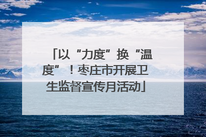 以“力度”换“温度”！枣庄市开展卫生监督宣传月活动