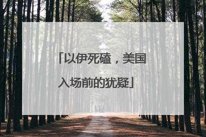 以伊死磕，美国入场前的犹疑
