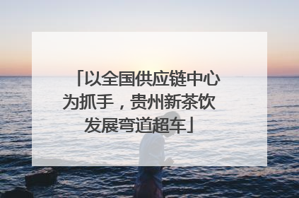 以全国供应链中心为抓手，贵州新茶饮发展弯道超车