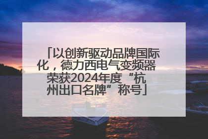 以创新驱动品牌国际化，德力西电气变频器荣获2024年度“杭州出口名牌”称号