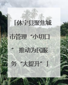 休宁县聚焦城市管理“小切口” 推动为民服务“大提升”