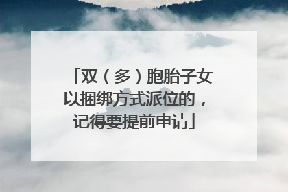 双（多）胞胎子女以捆绑方式派位的，记得要提前申请