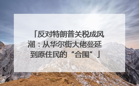 反对特朗普关税成风潮：从华尔街大佬蔓延到原住民的“合围”