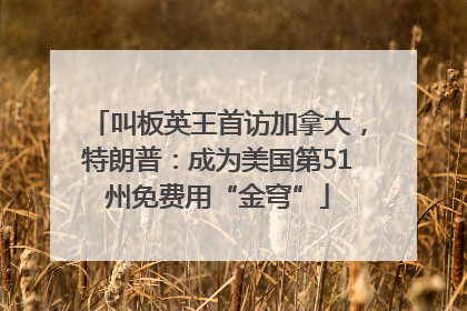 叫板英王首访加拿大，特朗普：成为美国第51州免费用“金穹”